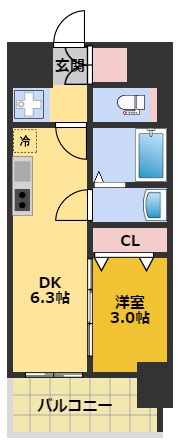 【間取り】 | メイクスWアート名駅南Ⅲ | 間取りです。