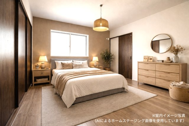 マ・メゾン　廿日市市宮園上５丁目　№100の寝室|7洋　脱衣所に
つながります