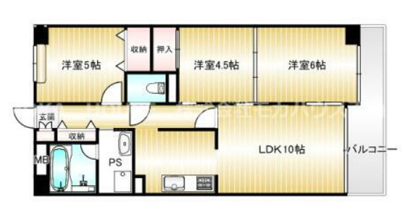 ライオンズマンション姫路西今宿の間取り