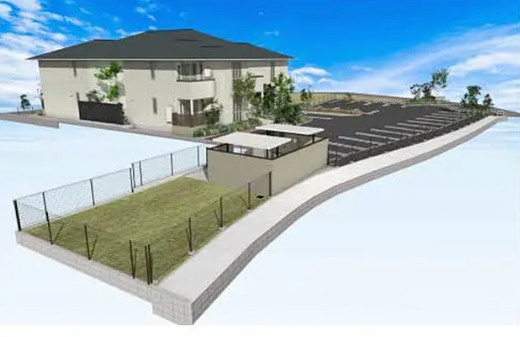 熊本市南区近見３丁目のアパートの外観パース