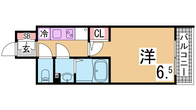 神戸市兵庫区湊町４丁目の賃貸マンションの間取り