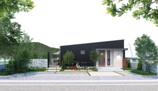 【完成予想図】 | グランファミーロ金田西　土地　袖ヶ浦駅 | （※平屋・参考プラン）
建物価格：2,059万円　延床面積：84.89㎡（25.67坪）
家族を身近に感じる暖かい平屋♪
フラットな空間で完結する暮らし。
年を重ねるごとに「使いやすい」が広がります♪