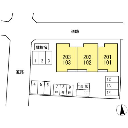 四つ葉原町の区画図