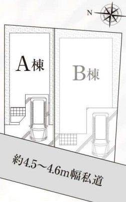 茅ヶ崎市若松町　築浅未入居戸建　A号棟の区画図|A号棟