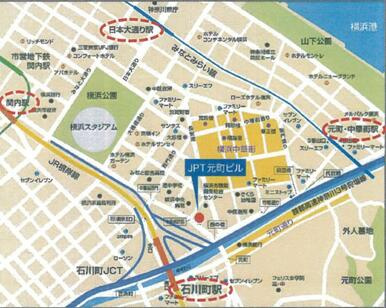 JPT元町ビルの地図