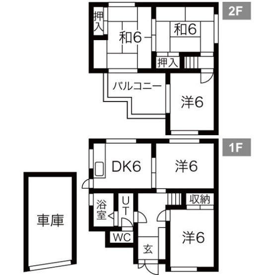 【間取り】 | 堺市西区堀上緑町2丁14-1貸家