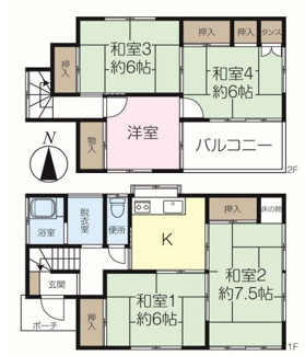 【間取り】 | 鶴ヶ島市中新田　中古戸建　東武越生線「一本松駅」徒歩7分　　敷地33坪　【新町小学区】