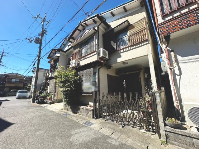 長岡京市神足四ノ坪　建築条件なし土地の前面道路含む現地写真