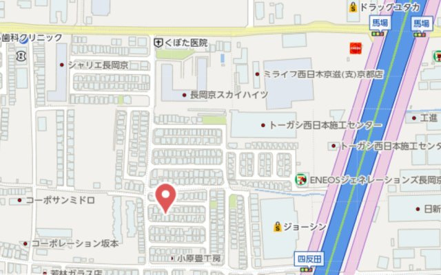 長岡京市神足四ノ坪　建築条件なし土地の地図