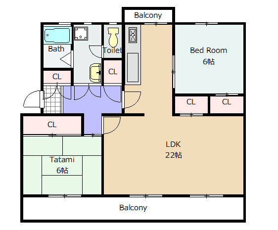 笹の台団地7棟の間取り|笹の台団地7棟（2LDK）