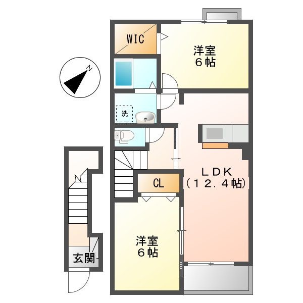 倉敷市福田町古新田のアパートの外観