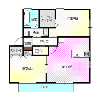 【間取り】 | パレちくさB棟