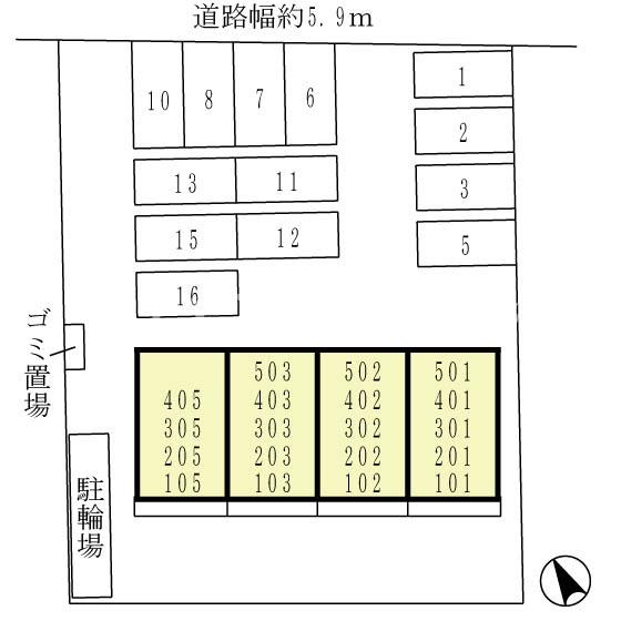 姫路市三左衛門堀西の町の賃貸マンションの区画図