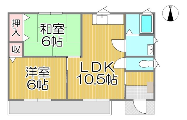 腹赤ハイツⅡの間取り