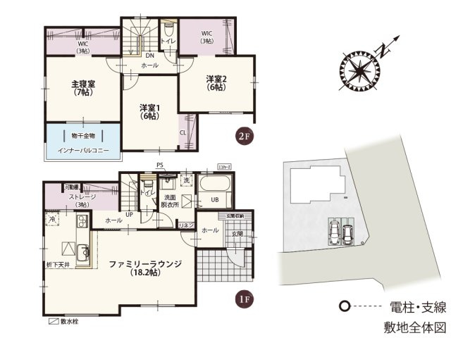 【区画図】 | のどかで落ち着いた環境にゆったりとした敷地の分譲地が誕生！北東道路は歩道が整備されているので徒歩でのお出かけも安心ですね。