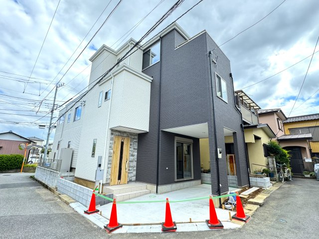 柏市篠籠田新築戸建の外観|完成済み内覧可能です！