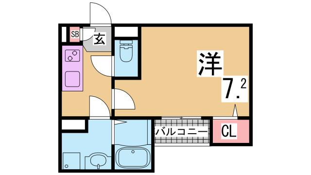 神戸市長田区浜添通１丁目のアパートの間取り