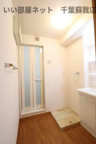 アンソレイエの洗面所|室内洗濯機置き場