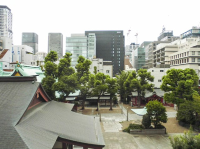 【展望】 | ダイドーメゾン大阪御堂筋 | 眺望良好！バルコニーからは御領神社の境内が一望♪