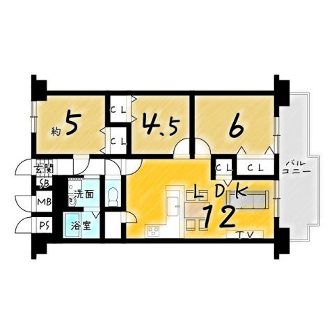 向島ニュータウン第3街区A棟　リフォームプラン