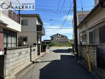 【前面道路含む現地写真】 | 明石市大久保町大窪　建築条件無し土地 | 南西道路の為、陽当り良好♪