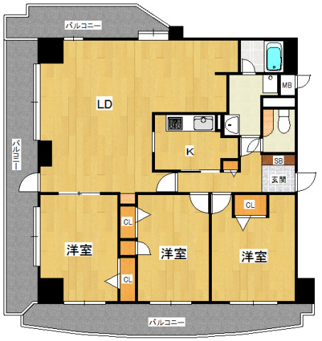 【間取り】 | センターパーク大濠　★プライスホームなら仲介手数料0円です★