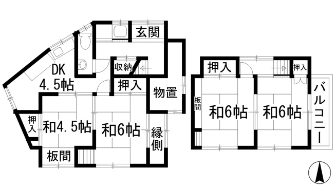 【間取り】 | 下加茂1丁目貸家