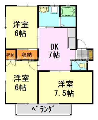 【間取り】 | ハイツヤマダ | 建物外観を気になさる方へ、見た目の良い物件です