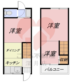 【間取り】 | 大東市三箇１丁目貸家