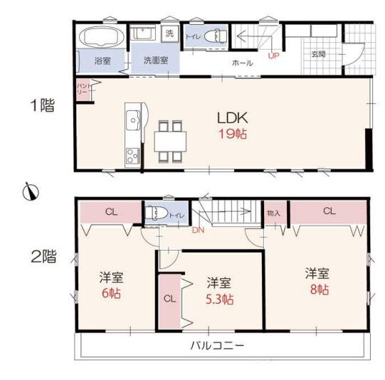 八王子市　丸山町　建築条件付き売地　の参考プラン|～参考プラン間取り図～