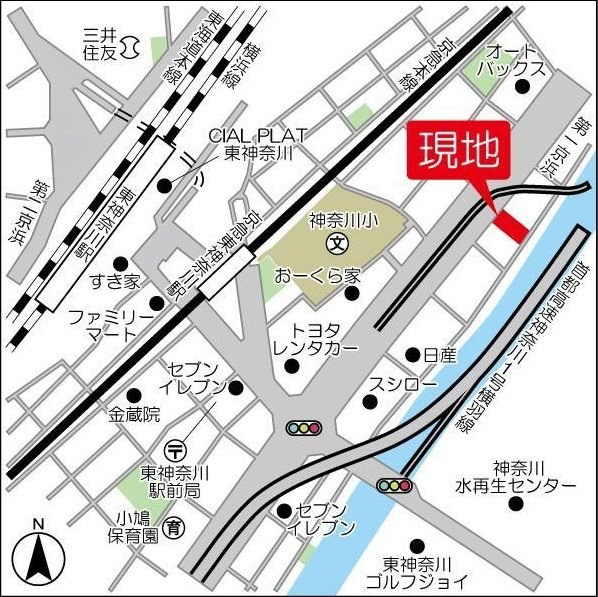BluRock東神奈川の地図