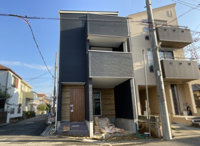 【外観】 | 枚方市牧野阪1丁目　新築戸建 | 現地に立っている幟《キズナホーム》のお店です（＾◇＾）こちらの物件に関してのお問合せは【電話】075-605-9010　もしくは【お問合せフォーム】から。