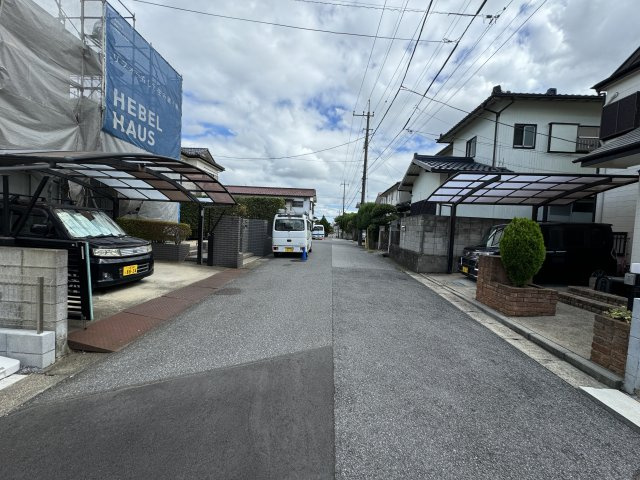 柏市東中新宿３丁目新築戸建（東中新宿７期）の前面道路含む現地写真|南西側前面道路・幅員約6ｍ