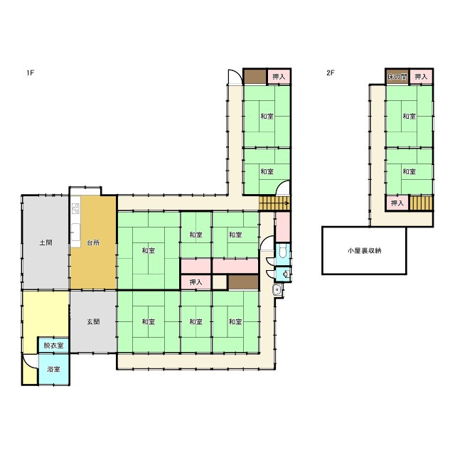 鳥取市国府町清水中古戸建の間取り