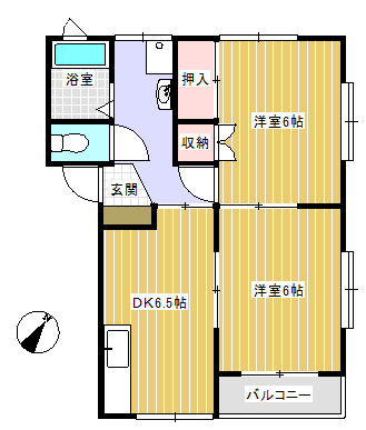 シャトーいしやま　Ｂの間取り