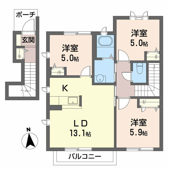 【間取り】 | フローラル・アイⅡ