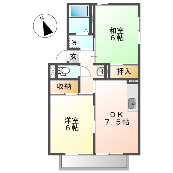 サリネージュ山手Ｄの間取り