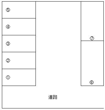 鐙西1丁目駐車場の区画図