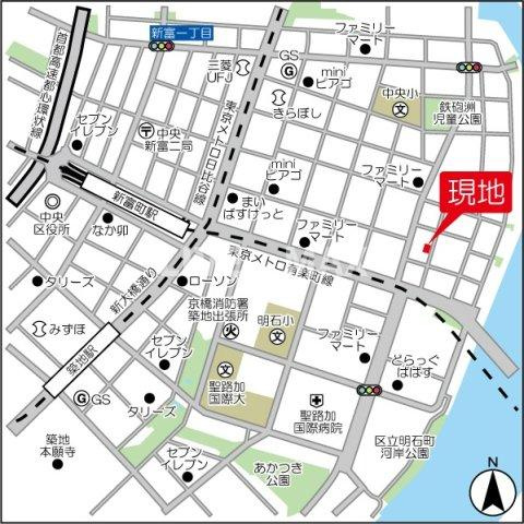 【地図】オーキッドレジデンス銀座東
