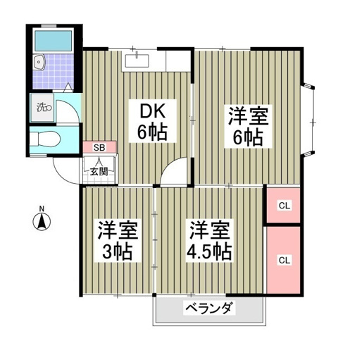 【間取り】 | サン若松3号館