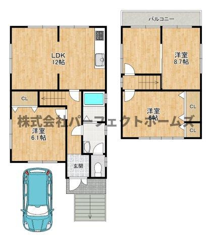 長尾元町7丁目戸建　賃貸の間取り