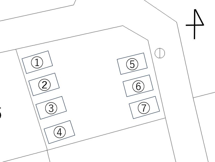 虹ヶ丘三丁目　月極駐車場の区画図