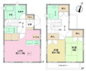 【間取り】 | 収納豊富（各室収納、２階ホール部分にも収納あり）。全室南向き。