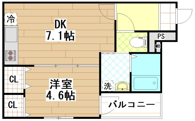 フジパレス弥刀Ⅲ番館の間取り