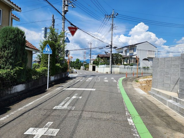 高崎市上豊岡町B区画　売地の前面道路含む現地写真