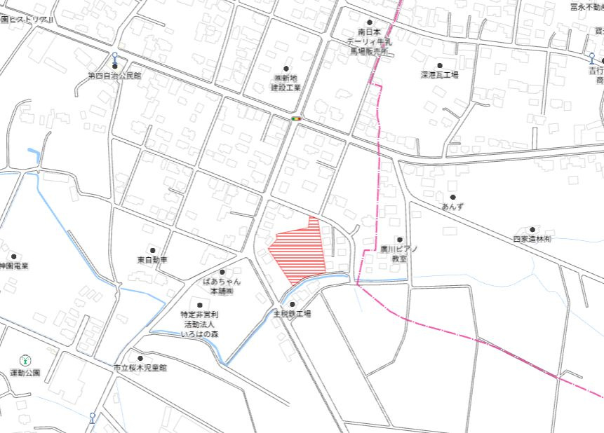 都城市高城町桜木の売地の土地図