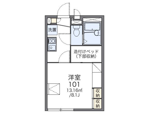【間取り】 | ロイヤルSK指柳 | 家電無し部屋
