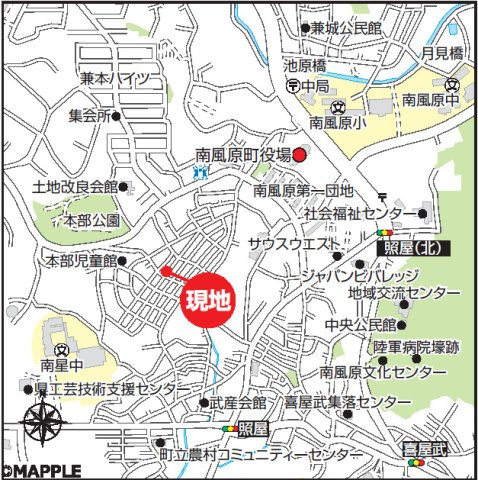 ハートフルタウン南風原町本部　1号棟の地図