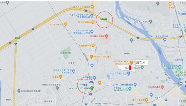 宇治市槇島町月夜貸土地の地図