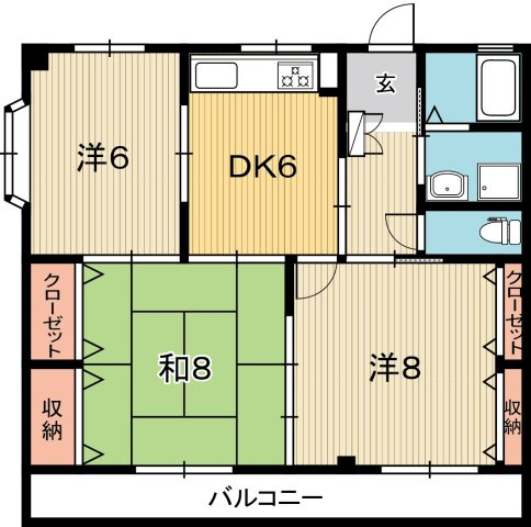 光陽ハイツⅢの間取り